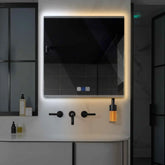 LED Spiegel Quadratisch | Touch-Schalter | Anti-Beschlag-Funktion | Einstellbare Farbtemperatur - Reyze Seria Edge Model 8